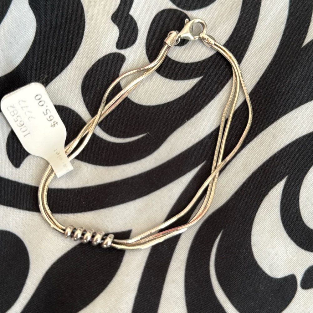 Italian Sterling Silver Triple Link Bracelet 6.5”
